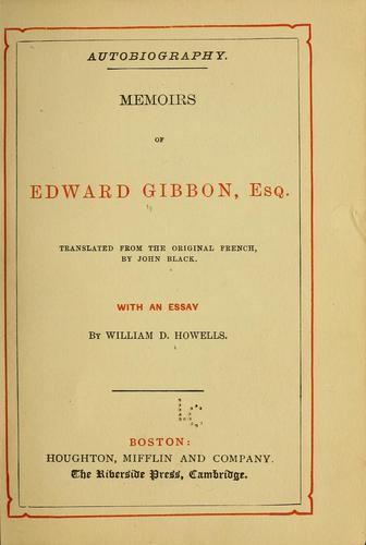 Memoirs of Edward Gibbon, esq