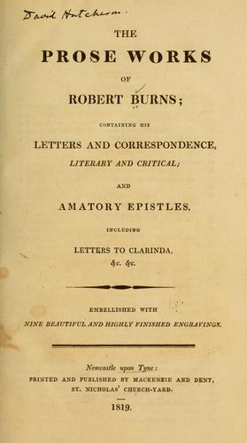 The prose works of Robert Burns