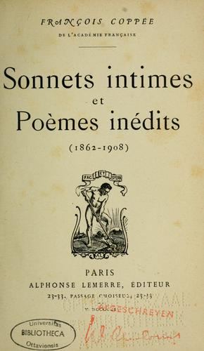 Sonnets intimes et poèmes inédits (1862-1908)