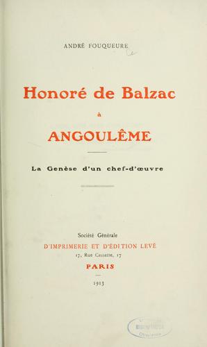 Honoré de Balzac à Angoulême