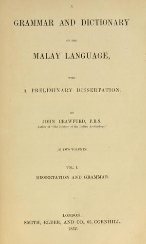 A grammar and dictionary of the Malay language