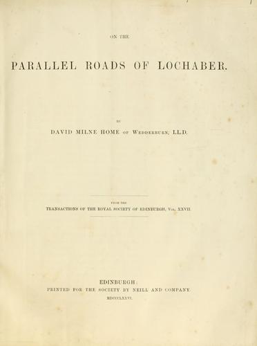 On the parallel roads of Lochaber