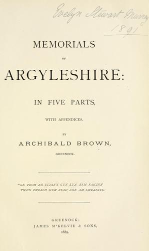 Memorials of Argyleshire