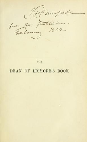 The Dean of Lismore's book