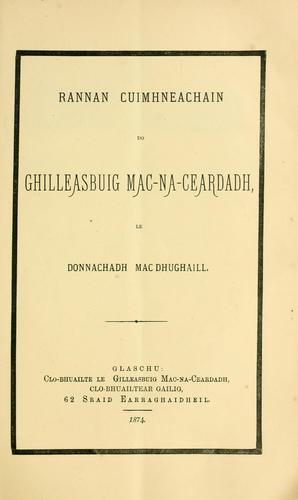 Rannan cuimhneachain do Ghilleasbuig Mac-na-Ceardadh