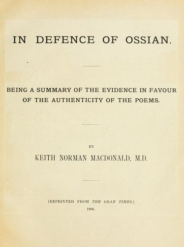 In defence of Ossian