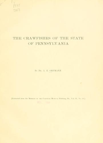 The crawfishes of the state of Pennsylvania