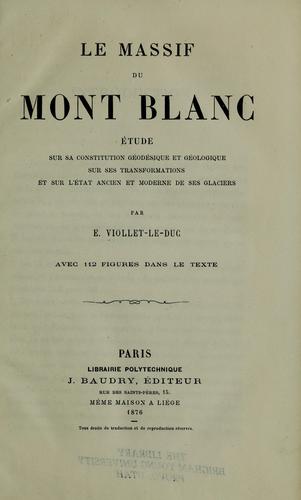 Le massif du Mont Blanc