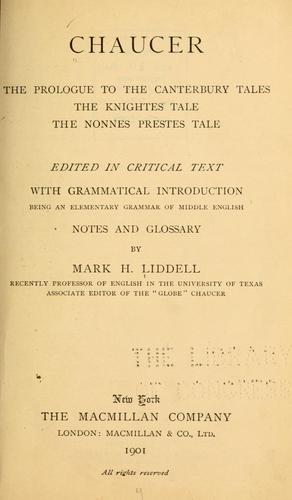 The prologue to the Canterbury tales