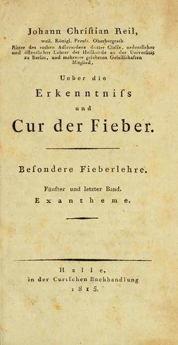 Ueber die Erkenntniss und Kur der Fieber