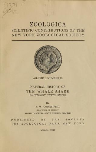 Natural history of the whale shark (Rhineodon typhus Smith)