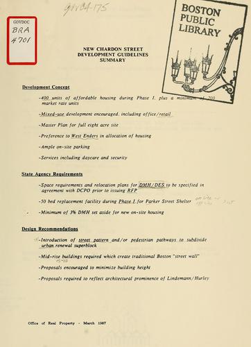 New chardon street citizens advisory committee final draft development guidelines