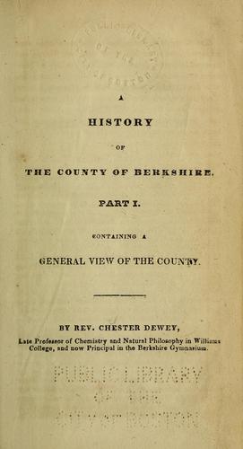 A history of the county of Berkshire, Massachusetts, in two parts