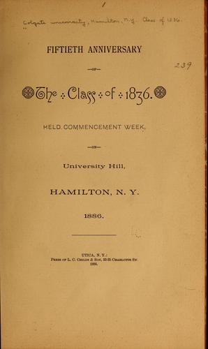 Fiftieth anniversary on the class of 1836