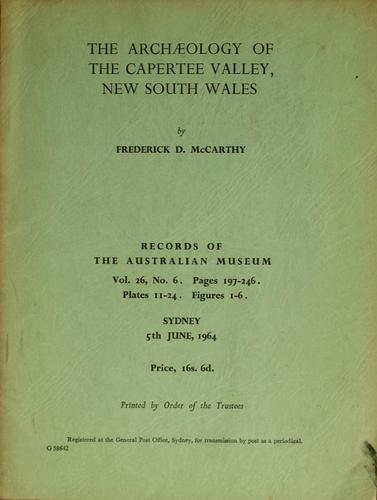 The archaeology of the Capertee Valley, New South Wales