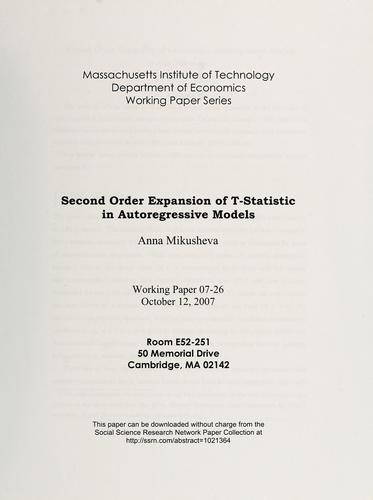 Second order expansion of t-statistic in autoregressive models