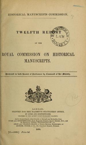 The manuscripts of the Earl Cowper, K.G.
