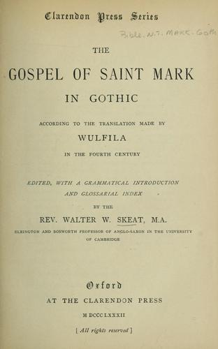 The Gospel of Saint Mark in Gothic