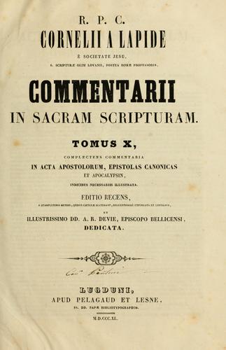 Commentarii in Sacram Scripturam