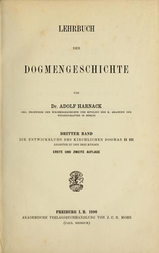 Lehrbuch der dogmengeschichte
