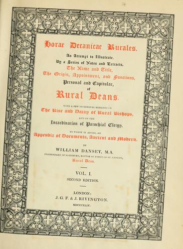 Horae decanicae rurales