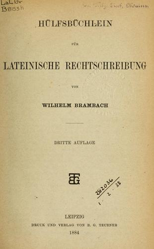 Hülfsbüchlein für lateinische Rechtschreibung