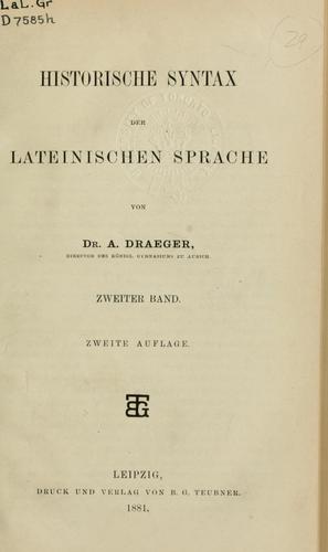 Historische Syntax der lateinischen Sprache
