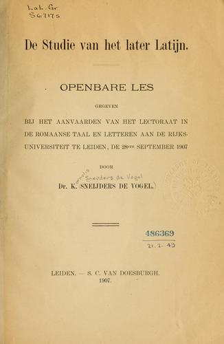 De studie van het later Latijn