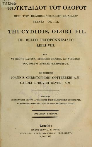 De bello Peloponnesiaco libri VIII