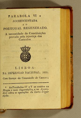 Parabola VI * accrescentada a o Portugal regenerado