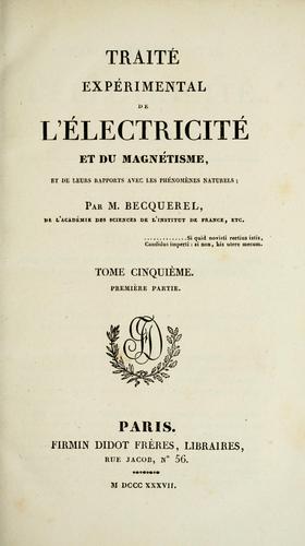 Trait©♭ exp©♭rimental de l'©♭lectricit©♭ et de magn©♭tisme