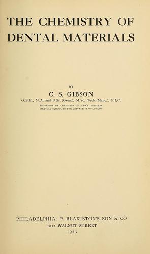 The chemistry of dental materials