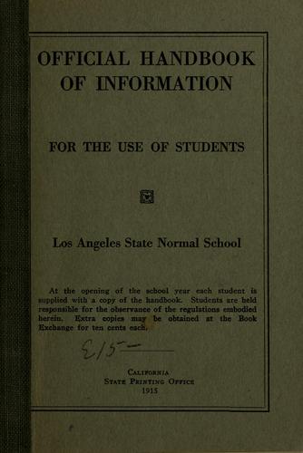 Official handbook for the use of students, Los Angeles state normal school...