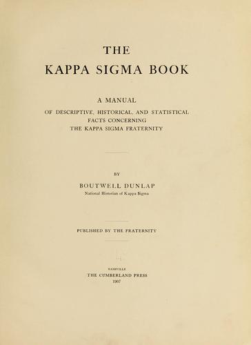 The Kappa Sigma book