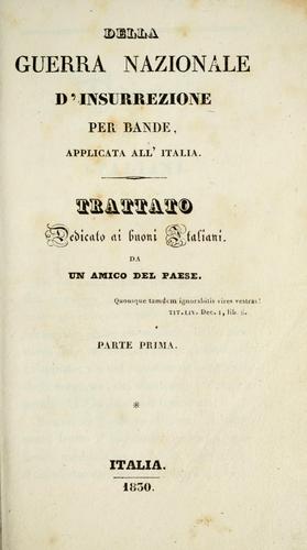Della guerra nazionale d'insurrezione per bande, applicata all'Italia