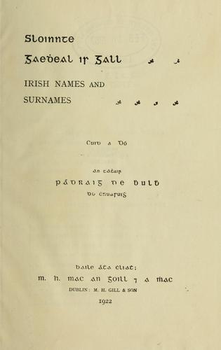 Irish names and surnames