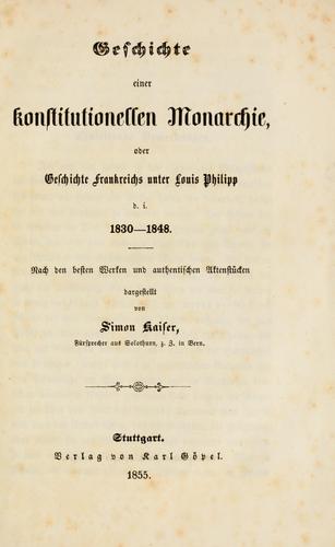 Geschichte einer konstitutionellen Monarchie