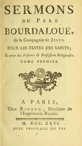 Sermons du Pere Bourdalouë