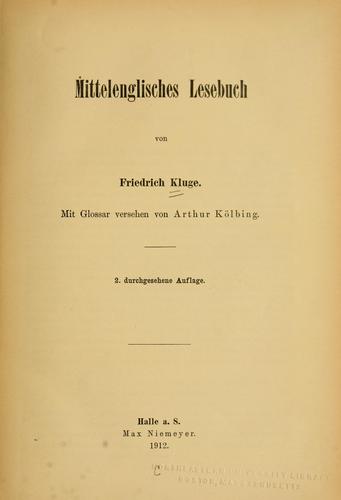 Mittelenglisches Lesebuch