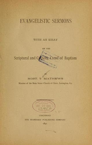 Evangelistic sermons with an essay ...