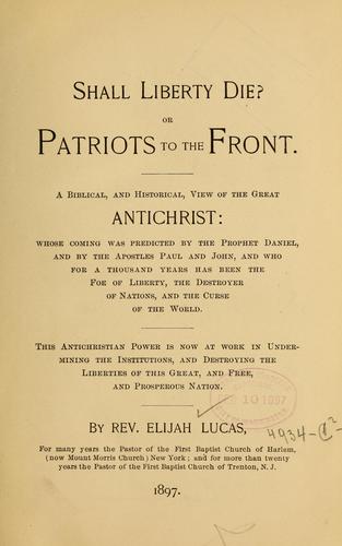 Shall liberty die?