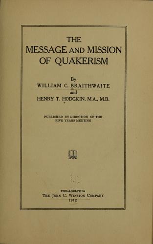The message and mission of Quakerism