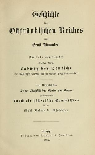 Geschichte des ostfränkischen reiches