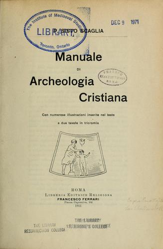 Manuale di archeologia cristiana