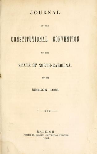 Journal of the Constitutional Convention of the state of North-Carolina