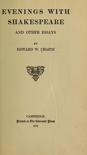 Evenings with Shakespeare, and other essays