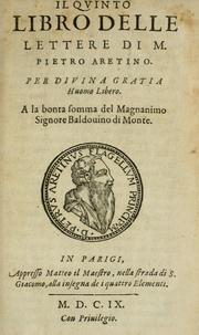 Del primo[-sesto] libro de le lettere di M. Pietro Aretino