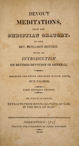 Devout meditations from the Christian oratory