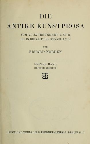 Die antike Kunstprosa