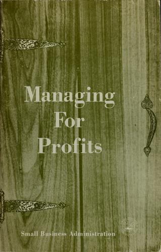 Managing for profits